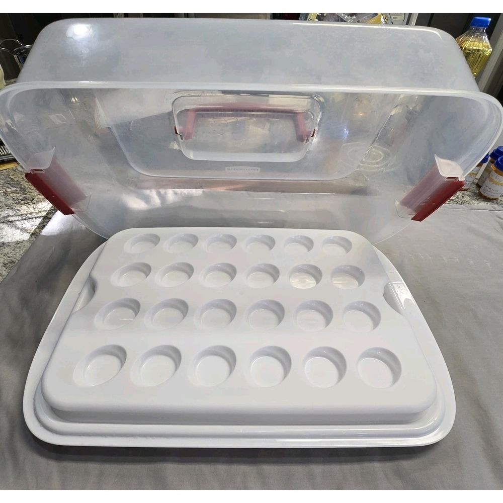 Rubbermaid Cupcake Devil Egg Cake Carrier Red